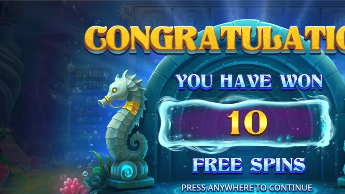 Tampilan visual slot Kadita Ocean Fury dengan tema bawah laut dan dewi mitologi.